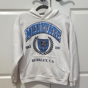 PacSun White and Blue Meditate Hoodie